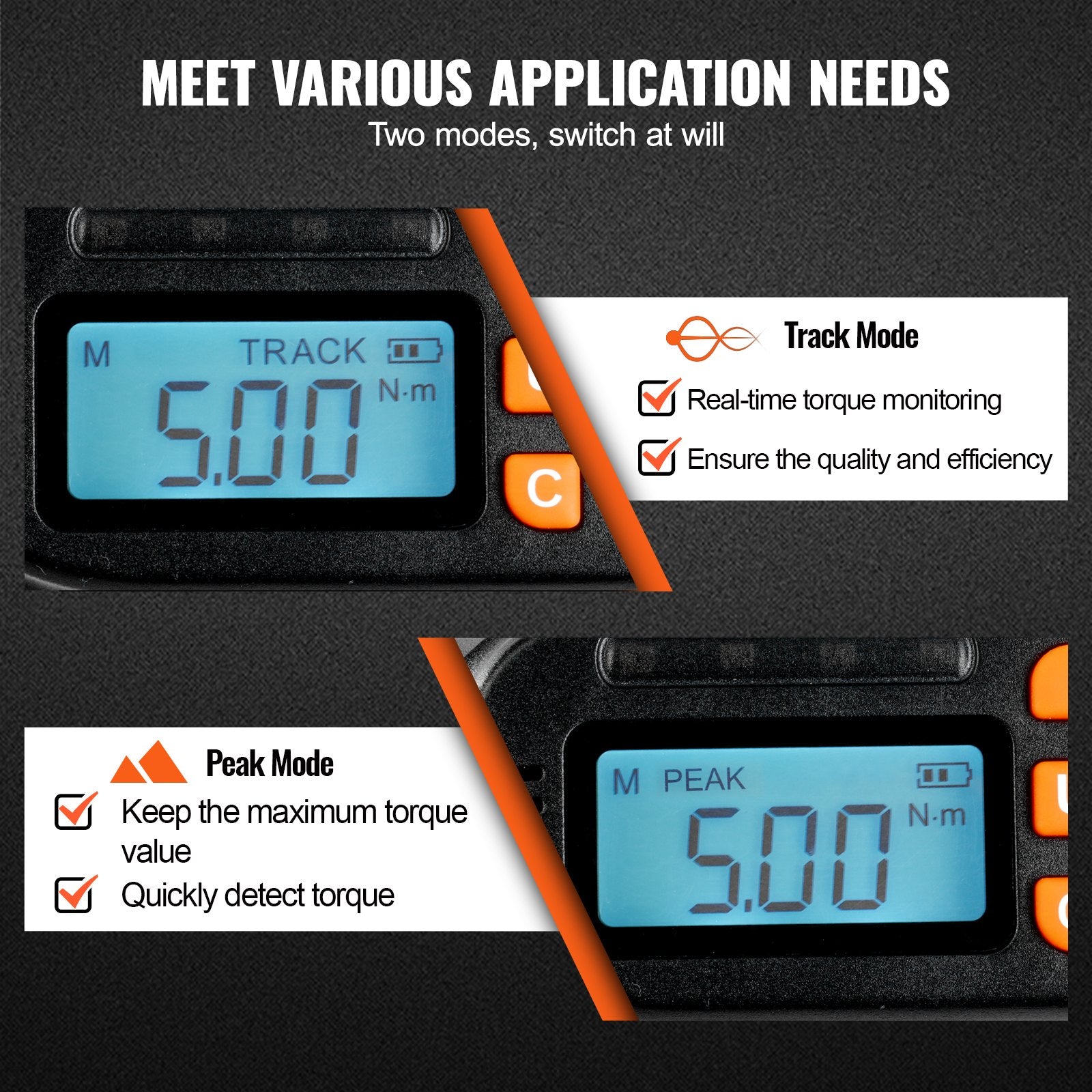 Digital Torque Screwdriver 1/4" Range 2.65-70.67in/lb w/ 0.01N.m Increment V952-NJLSDSXK26670HHEWV0