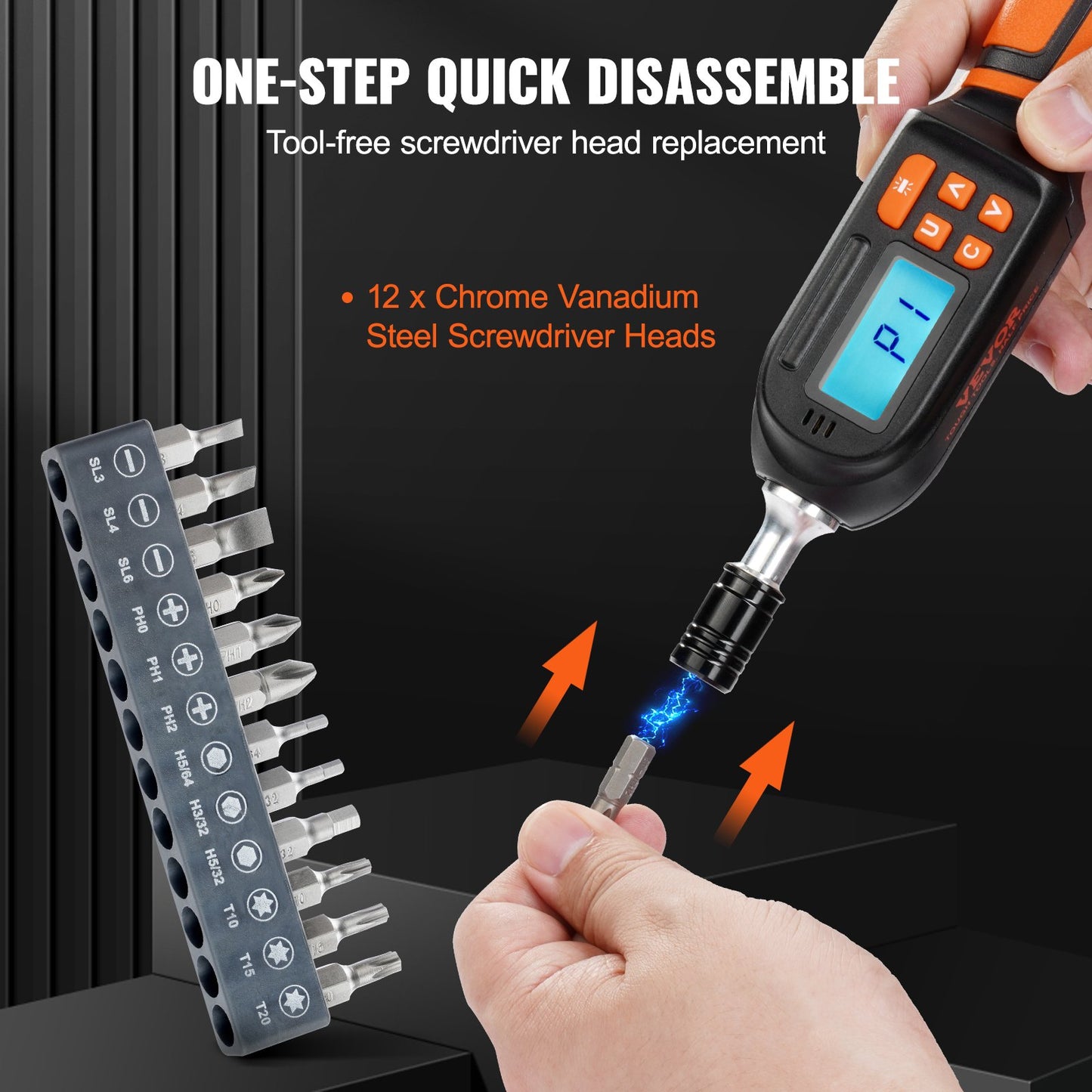 Digital Torque Screwdriver 1/4" Range 2.65-70.67in/lb w/ 0.01N.m Increment V952-NJLSDSXK26670HHEWV0