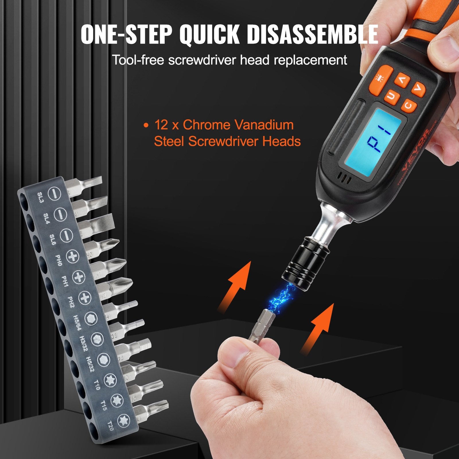 Digital Torque Screwdriver 1/4" Range 2.65-70.67in/lb w/ 0.01N.m Increment V952-NJLSDSXK26670HHEWV0