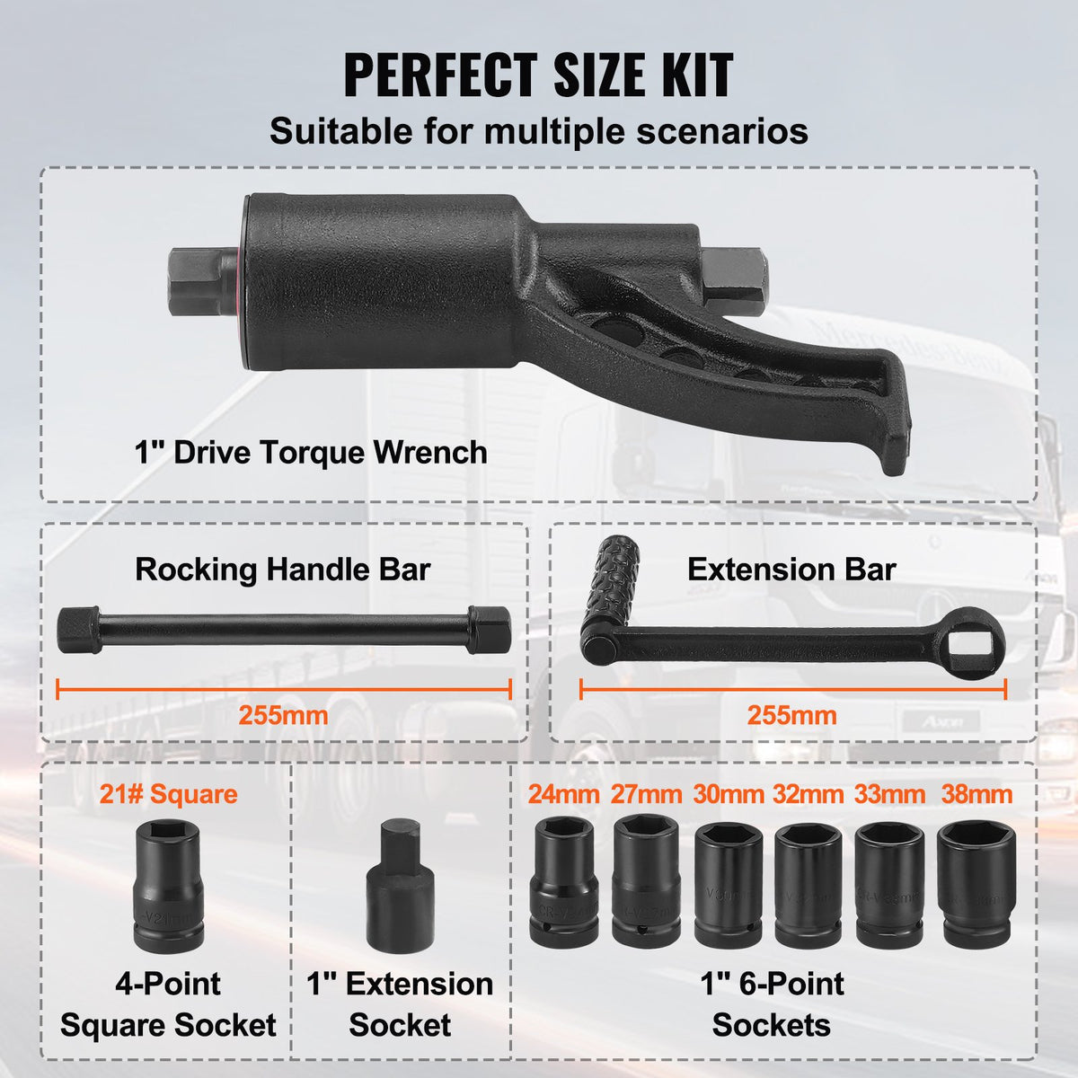 Torque Multiplier, Heavy Duty Torque Multiplier Wrench Set, 1 Inch Drive Lug Nut Wrench Torque Multiplier, V952-NJZBTTBSSYS0183I3V0