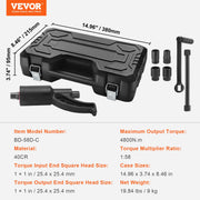 Torque Multiplier, Heavy Duty Torque Multiplier Wrench Set, 1 Inch Drive Lug Nut Wrench Torque Multiplier, V952-NJZBTTBSSYS15EO9WV0