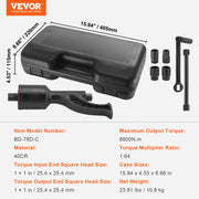 Torque Multiplier, Heavy Duty Torque Multiplier Wrench Set, 1 Inch Drive Lug Nut Wrench Torque Multiplier, V952-NJZBTTBSSYS1LSPEYV0