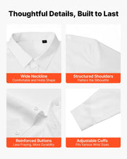 Men's Button Up Shirt, Mens Long Sleeve Wrinkle-free Button Down Dress Shirts, Slim Fit Soft Stretch Fabric V952-NKCSBMM00000OQZQ2001V0