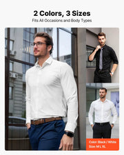 Men's Button Up Shirt, Mens Long Sleeve Wrinkle-free Button Down Dress Shirts, Slim Fit Soft Stretch Fabric V952-NKCSBMM00000OQZQ2001V0