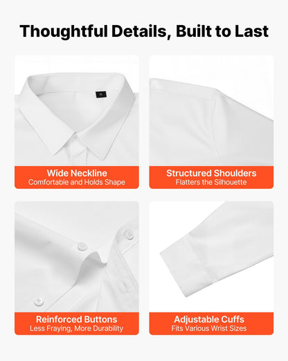 Men's Button Up Shirt, Mens Long Sleeve Wrinkle-free Button Down Dress Shirts, Slim Fit Soft Stretch Fabric V952-NKCSBXLM0000GQPAM001V0