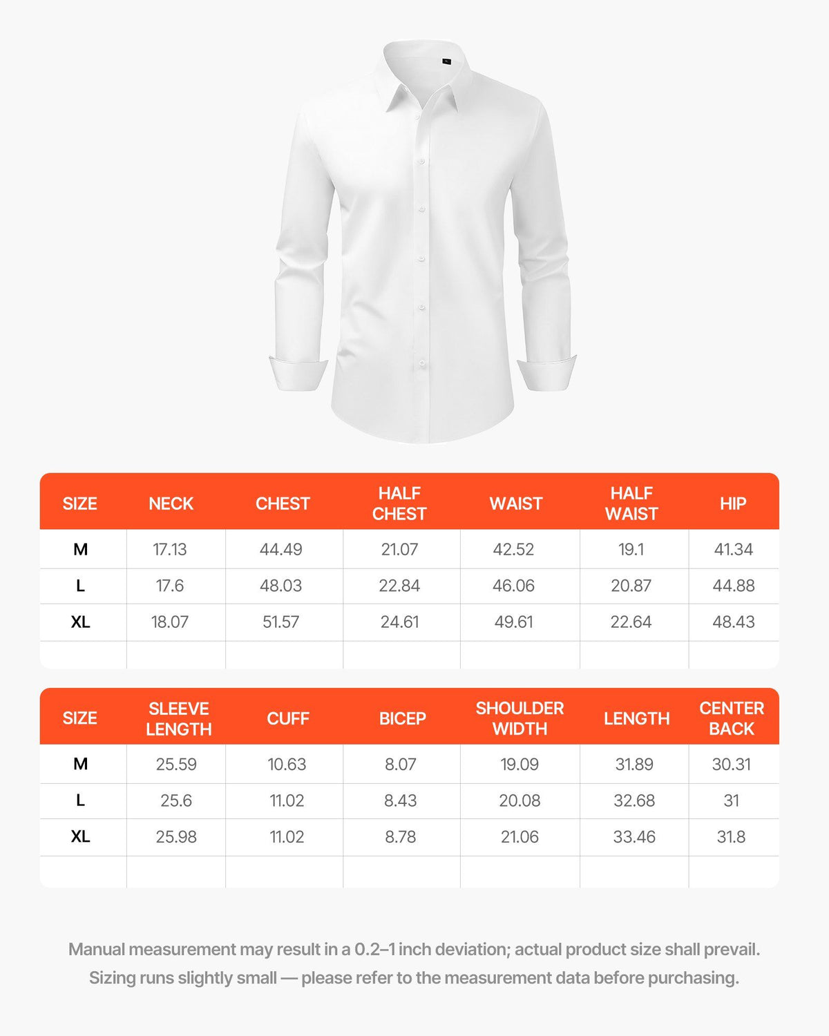 Men's Button Up Shirt, Mens Long Sleeve Wrinkle-free Button Down Dress Shirts, Slim Fit Soft Stretch Fabric V952-NKCSBXLM0000GQPAM001V0
