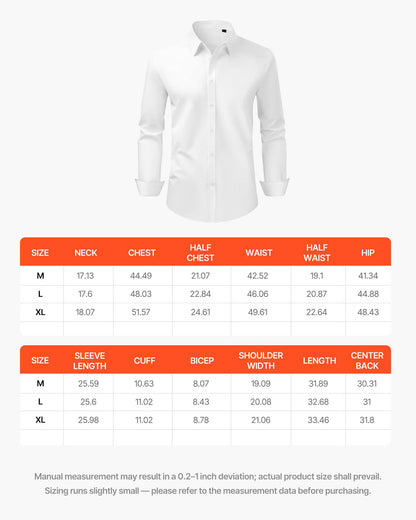 Men's Button Up Shirt, Mens Long Sleeve Wrinkle-free Button Down Dress Shirts, Slim Fit Soft Stretch Fabric V952-NKCSBXLM0000GQPAM001V0