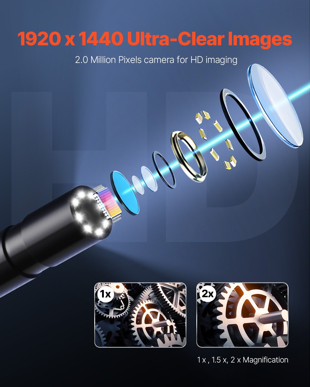 Endoscope Camera with Light, 1920P HD Borescope for Android & IOS, 8 LED Lights Inspection Camera with 5m V952-NKJSXTYX3H1DDST3N001V9