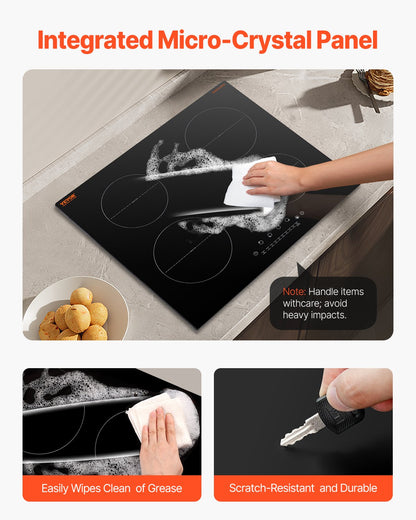 6000W 4 Burner Induction Cooktop Electric Countertop Burner Touch Control V952-NQDCL4GCP6000UH38V3