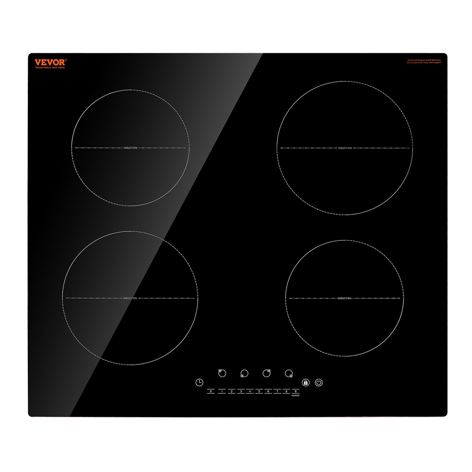 6000W 4 Burner Induction Cooktop Electric Countertop Burner Touch Control V952-NQDCL4GCP6000UH38V3