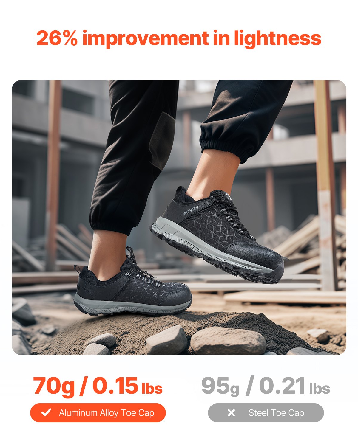 Steel Toe Shoes for Men US Size 11 Athletic Work Shoe Sneakers Black V952-NSHJJZXYDXXHFCB6FV0