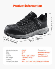 Steel Toe Shoes for Men US Size 11 Athletic Work Shoe Sneakers Black V952-NSHJJZXYDXXHFCB6FV0