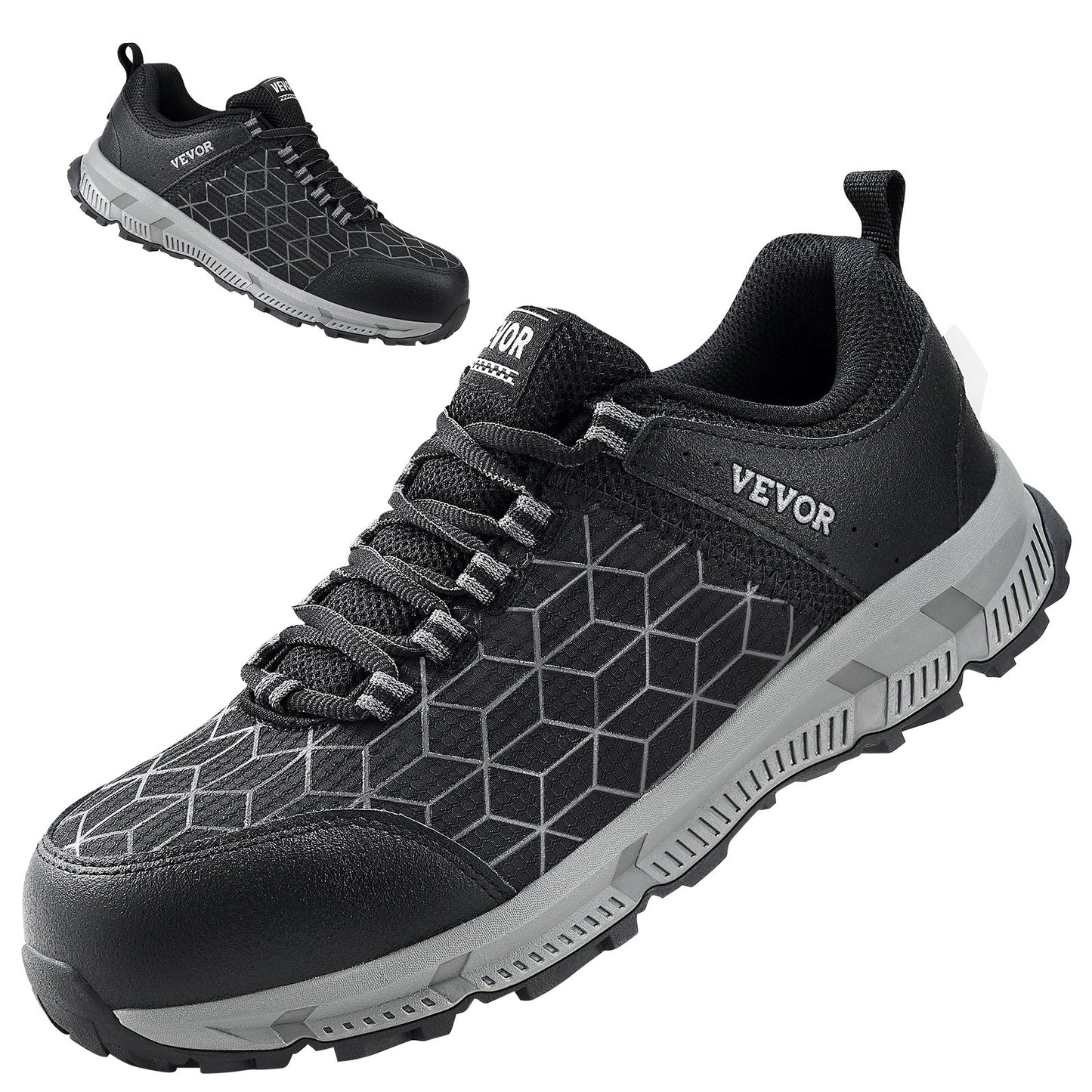 Steel Toe Shoes for Men US Size 9 Athletic Work Shoe Sneakers Black V952-NSHJJZXYDXXHOOINNV0