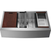 Farmhouse Kitchen Sink, 304 Stainless Steel Drop-In Sinks, Top Mount Single Bowl Basin with Ledge & V952-NSSC36YCYTJ0XIDTRV0