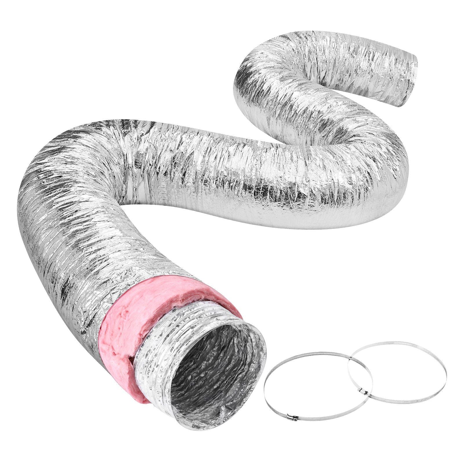 Dryer Vent Hose, 254MM Insulated Flexible Duct 7.62M Long with 2 Duct Clamps, Heavy-Duty Three Layer V952-NTJYGD25FT10QYOJ1V0