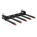 Clamp on Debris Forks to 1200 mm Bucket, 1200 kg Capacity Heavy Duty Clamp on Pallet Forks Attachments, Fit V952-NYCDCC480000YRZ31V0