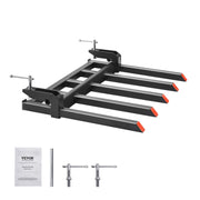 Clamp on Debris Forks to 1200 mm Bucket, 1200 kg Capacity Heavy Duty Clamp on Pallet Forks Attachments, Fit V952-NYCDCC480000YRZ31V0