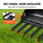 Clamp on Debris Forks to 1500 mm Bucket, 2000 kg Capacity Heavy Duty Clamp on Pallet Forks Bucket, Fit for V952-NYCDCC600000OIKRTV0