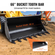 Bucket Tooth Bar, 1650mm, Heavy Duty Tractor Bucket 8 Teeth Bar for Loader Tractor Skidsteer, 2000 kg V952-NYCDWJC66INCNEM28V0