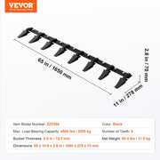 Bucket Tooth Bar, 1650mm, Heavy Duty Tractor Bucket 8 Teeth Bar for Loader Tractor Skidsteer, 2000 kg V952-NYCDWJC66INCNEM28V0
