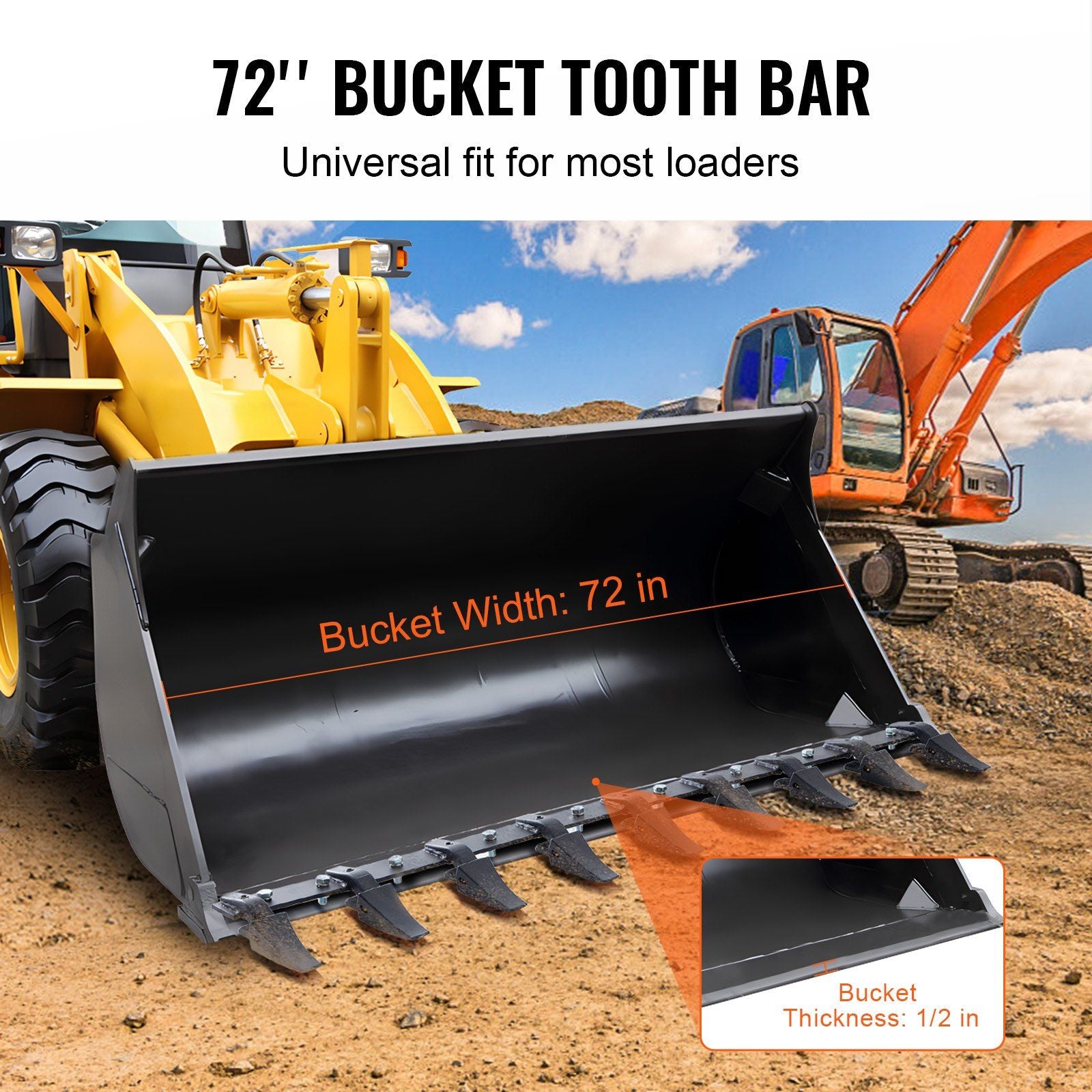 Bucket Tooth Bar, 1800mm, Heavy Duty Tractor Bucket 9 Teeth Bar for Loader Tractor Skidsteer, 2000 kg V952-NYCDWJC72ZTSO9MC2V0