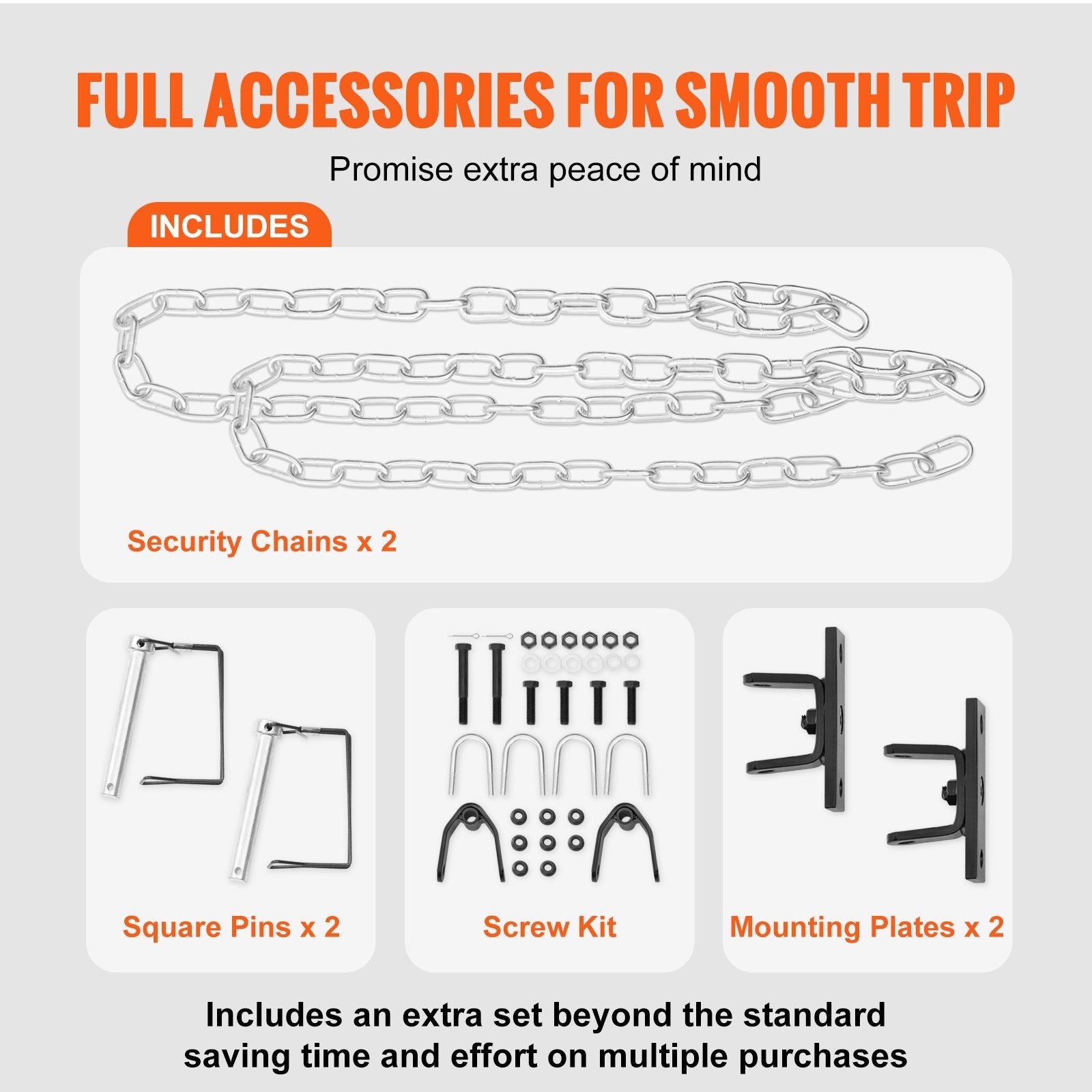 Tow Bar, 2495 kg Towing Capacity with Chains, Powder-Coating Alloy Steel Bumper-Mounted Universal Towing Bar, V952-OHQLJB5500IB0C9B0V0