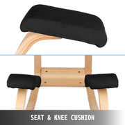 Wooden Ergonomic Kneeling Chair Memory Seat Cushion Relieving Body Black V952-OM-141HSDNY000001V0