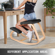 Wooden Ergonomic Kneeling Chair Memory Seat Cushion Relieving Body Black V952-OM-141HSDNY000001V0