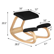 Wooden Ergonomic Kneeling Chair Memory Seat Cushion Relieving Body Black V952-OM-141HSDNY000001V0
