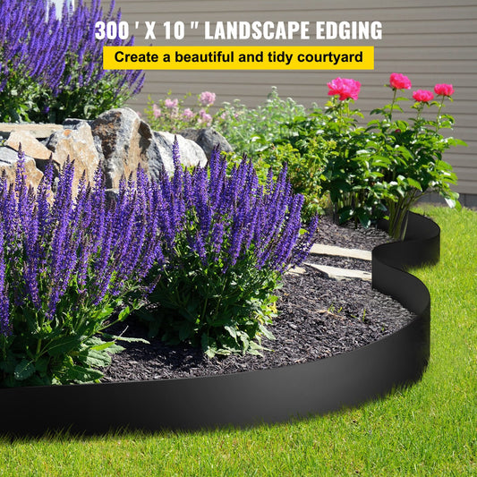 Landscape Edging, 25.4cm Depth 91.44m Total Length, Recycled HDPE Coiled Terrace Board, Flexible Bender V952-PBCPPZTJYC300NUU0V0