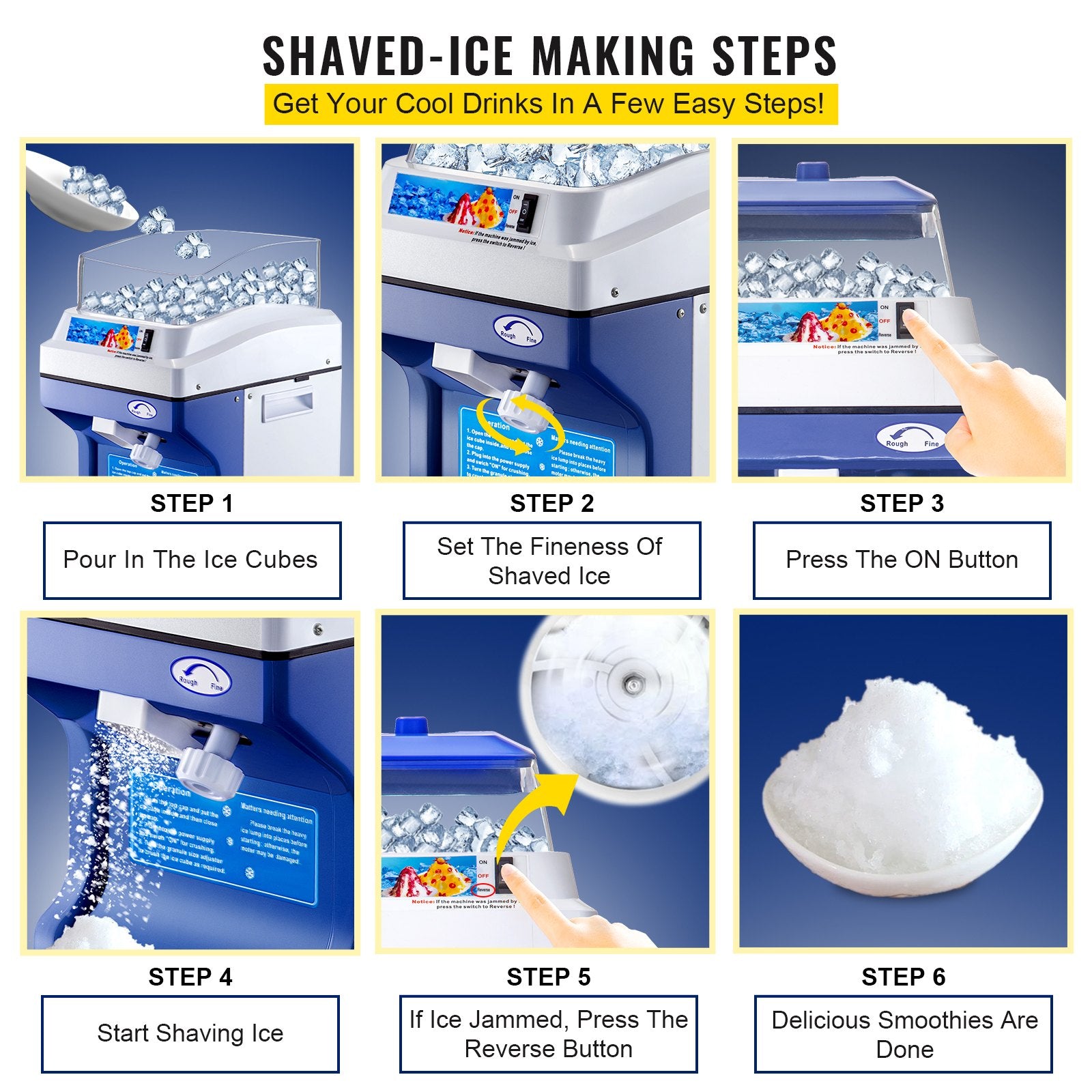 Commercial Ice Shaver Ice Shaving Machine Crusher Snow Cone Maker 200KG/H V952-PBJBY-18800000001V3
