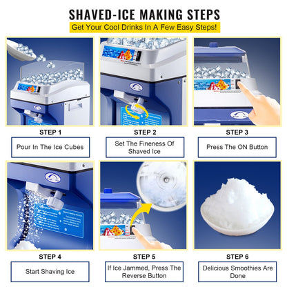 Commercial Ice Shaver Ice Shaving Machine Crusher Snow Cone Maker 200KG/H V952-PBJBY-18800000001V3