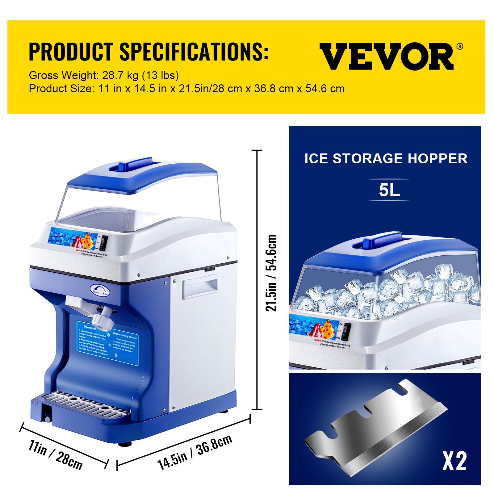 Commercial Ice Shaver Ice Shaving Machine Crusher Snow Cone Maker 200KG/H V952-PBJBY-18800000001V3
