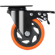 Caster Wheels, 101.6 mm Swivel Plate Casters, Set of 4, with Security A/B Locking No Noise PVC Wheels, Heavy V952-PBJLCSJAZ4J3LNWL1V0