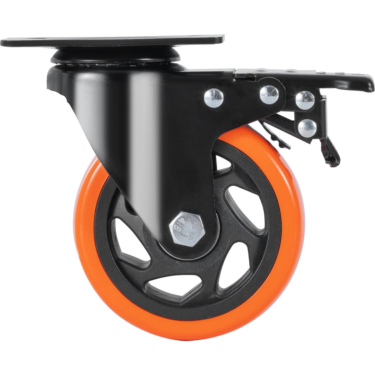 Caster Wheels, 101.6 mm Swivel Plate Casters, Set of 4, with Security A/B Locking No Noise PVC Wheels, Heavy V952-PBJLCSJAZ4J3LNWL1V0