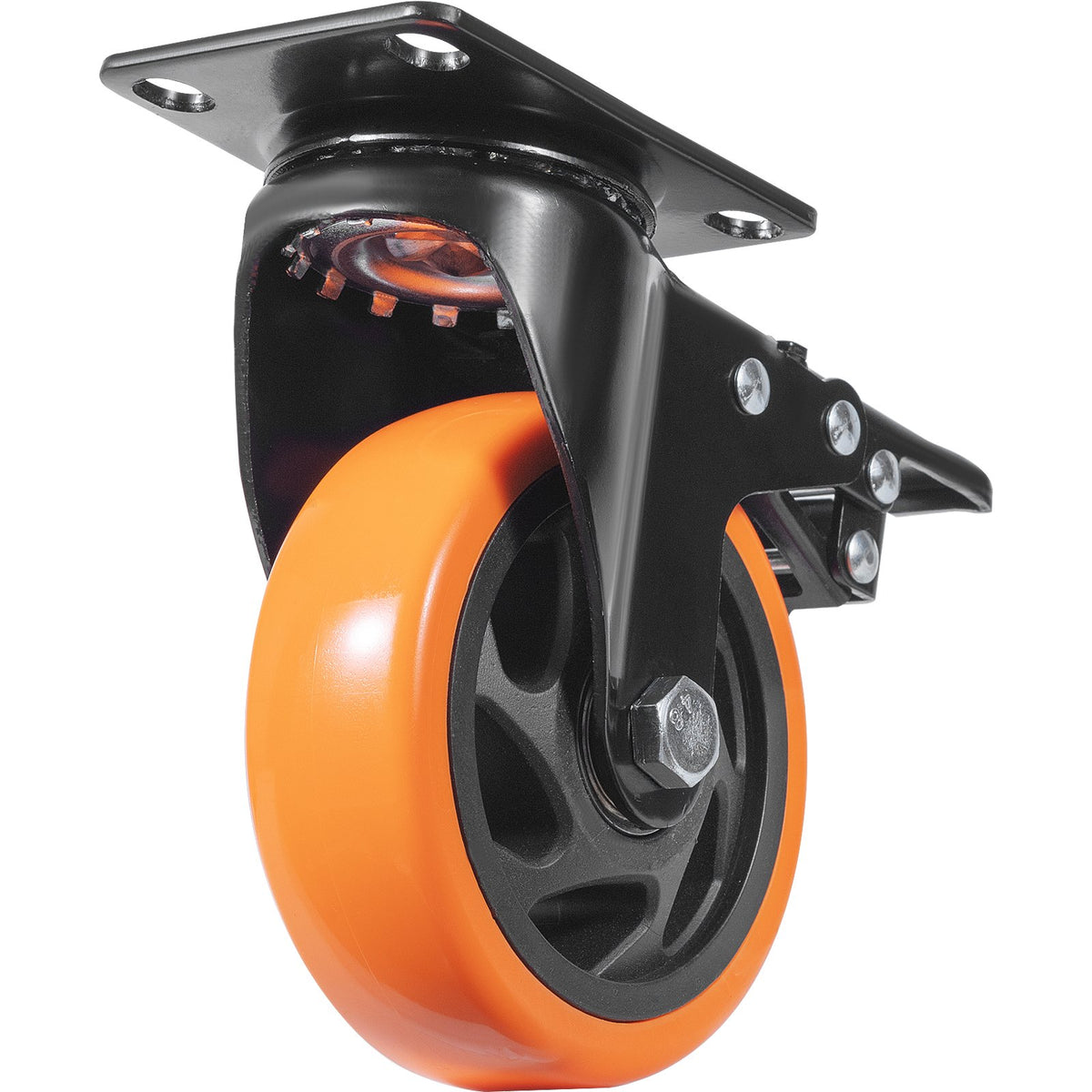 Caster Wheels, 101.6 mm Swivel Plate Casters, Set of 4, with Security A/B Locking No Noise PVC Wheels, Heavy V952-PBJLCSJAZ4J3LNWL1V0