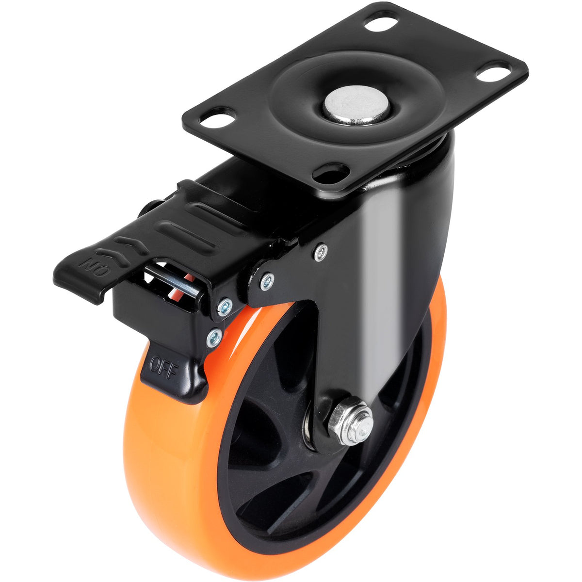 Caster Wheels, 101.6 mm Swivel Plate Casters, Set of 4, with Security A/B Locking No Noise PVC Wheels, Heavy V952-PBJLCSJAZ4J3LNWL1V0