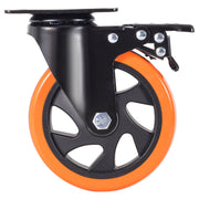 Caster Wheels, 127 mm Swivel Plate Casters, Set of 4, with Security A/B Locking No Noise PVC Wheels, Heavy V952-PBJLCSJAZ4J4XPOVCV0