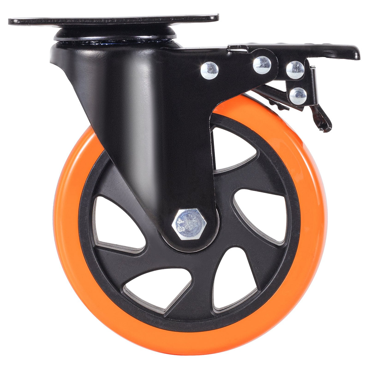 Caster Wheels, 127 mm Swivel Plate Casters, Set of 4, with Security A/B Locking No Noise PVC Wheels, Heavy V952-PBJLCSJAZ4J4XPOVCV0