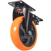 Caster Wheels, 127 mm Swivel Plate Casters, Set of 4, with Security A/B Locking No Noise PVC Wheels, Heavy V952-PBJLCSJAZ4J4XPOVCV0