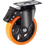 Caster Wheels, 127 mm Swivel Plate Casters, Set of 4, with Security A/B Locking No Noise PVC Wheels, Heavy V952-PBJLCSJAZ4J4XPOVCV0