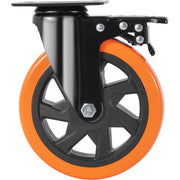 Caster Wheels, 152.4 mm Swivel Plate Casters, Set of 4, with Security A/B Locking No Noise PVC Wheels, Heavy V952-PBJLCSJAZ4J56BOYXV0