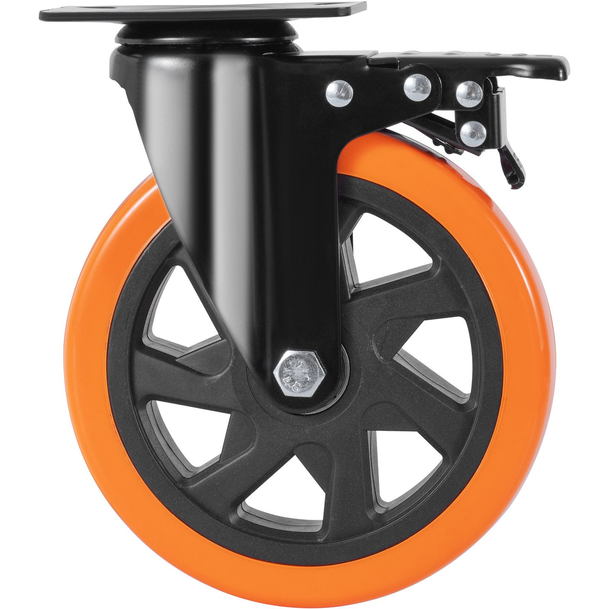Caster Wheels, 152.4 mm Swivel Plate Casters, Set of 4, with Security A/B Locking No Noise PVC Wheels, Heavy V952-PBJLCSJAZ4J56BOYXV0