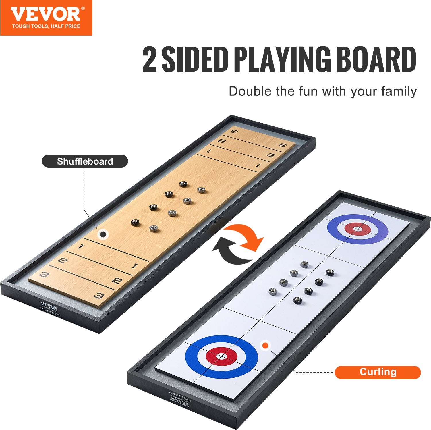 114cm Shuffleboard and Curling 2 in 1 Board Game Portable Tabletop Set V952-PBKSHZ45YC00CUSJXV0