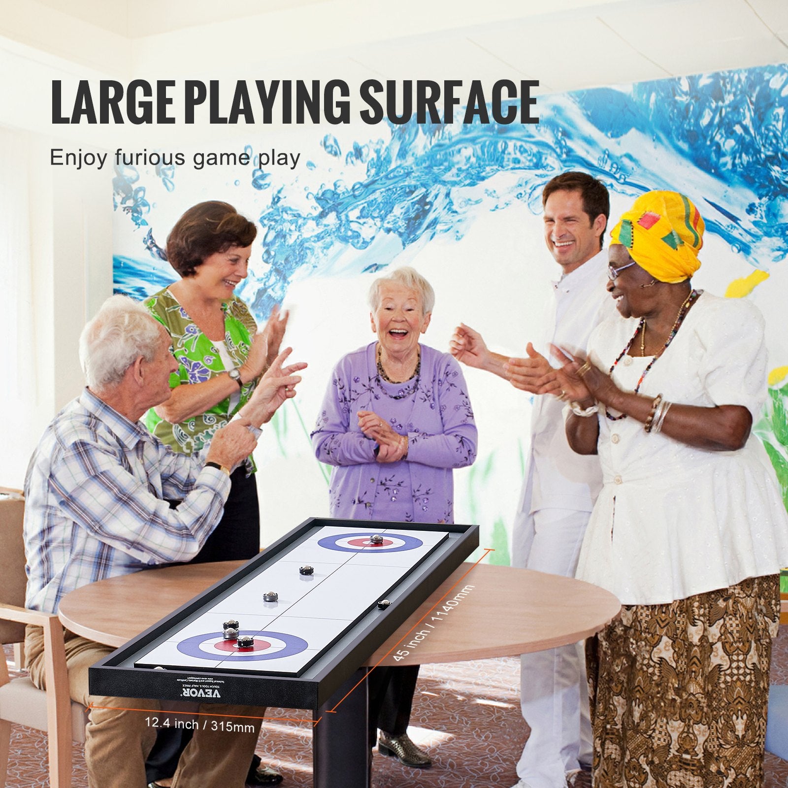 114cm Shuffleboard and Curling 2 in 1 Board Game Portable Tabletop Set V952-PBKSHZ45YC00CUSJXV0