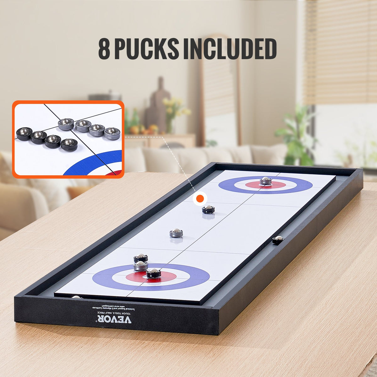 114cm Shuffleboard and Curling 2 in 1 Board Game Portable Tabletop Set V952-PBKSHZ45YC00CUSJXV0