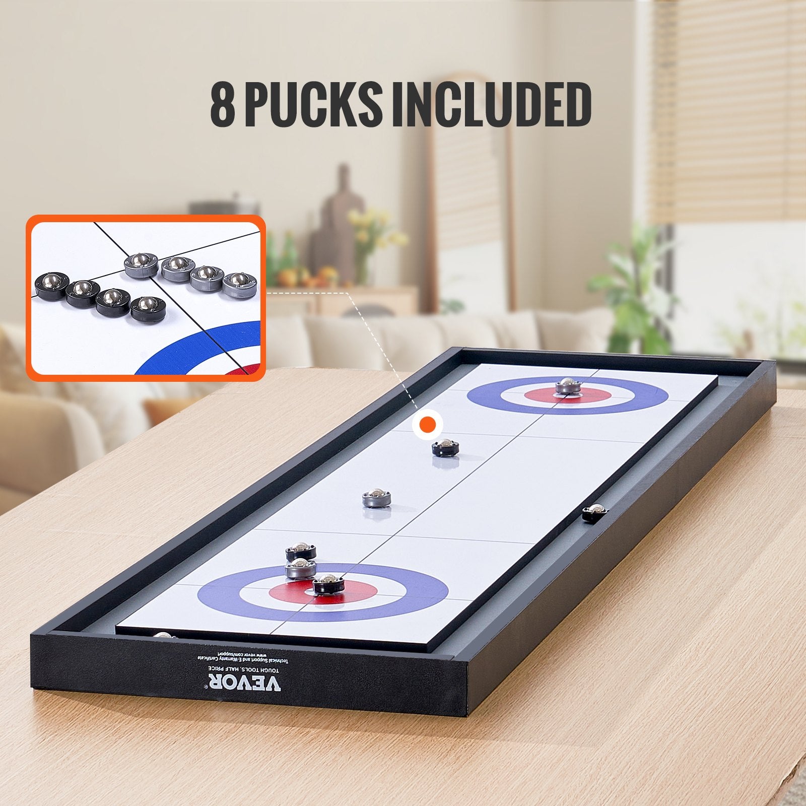 114cm Shuffleboard and Curling 2 in 1 Board Game Portable Tabletop Set V952-PBKSHZ45YC00CUSJXV0