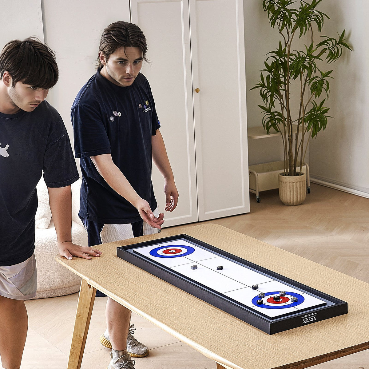 114cm Shuffleboard and Curling 2 in 1 Board Game Portable Tabletop Set V952-PBKSHZ45YC00CUSJXV0