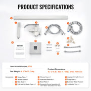 Freestanding Bathtub Faucet, Floor Mount, Freestanding Tub Filler, Shower Mixer Taps, Two Water Modes, Swivel V952-PBKSLTLSNSFXVFF0JV0