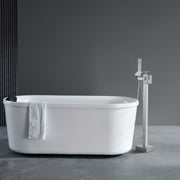 Freestanding Bathtub Faucet, Floor Mount, Freestanding Tub Filler, Shower Mixer Taps, Two Water Modes, Swivel V952-PBKSLTLSNSFXVFF0JV0